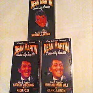 VHS Dean Martin 3 Tapes Celeb. Roast Carroll O'Connor M. Landon Muhammad Ali New